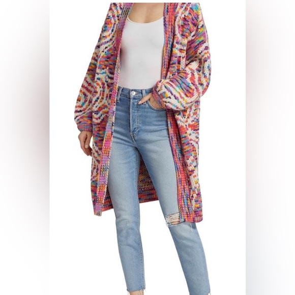 Farm Rio- Rainbow Wild Hearts Cardigan- Size S - Picture 4 of 11